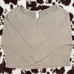 V-Neck Beige Sweater